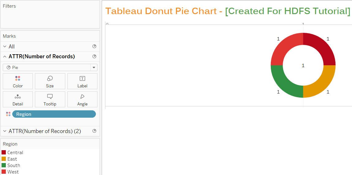 Tableau donut pie chart