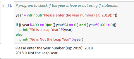 leap year program in python